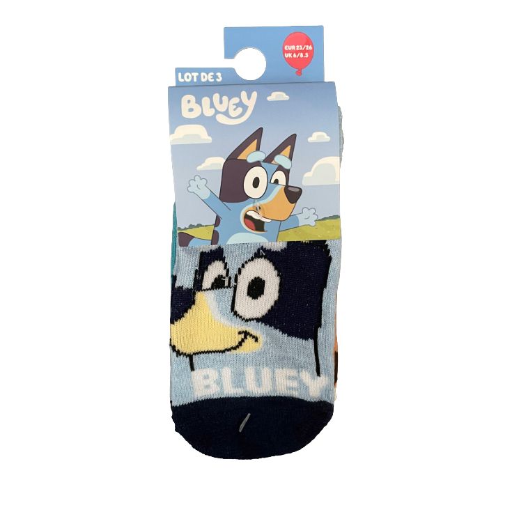 calcetines pack 3 tobilleros bluey