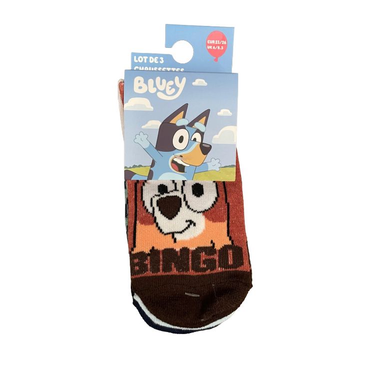 calcetines pack 3 tobilleros bluey