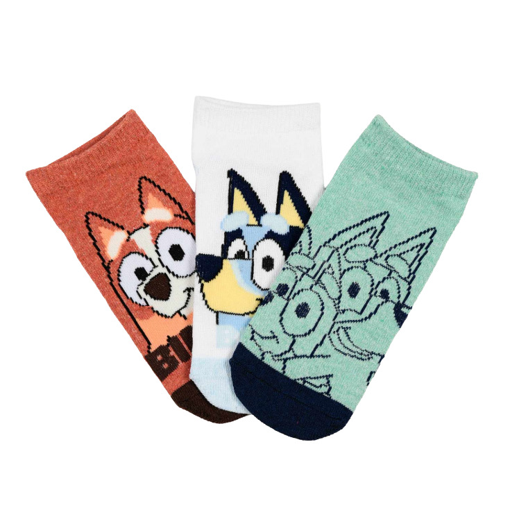 calcetines pack 3 tobilleros bluey