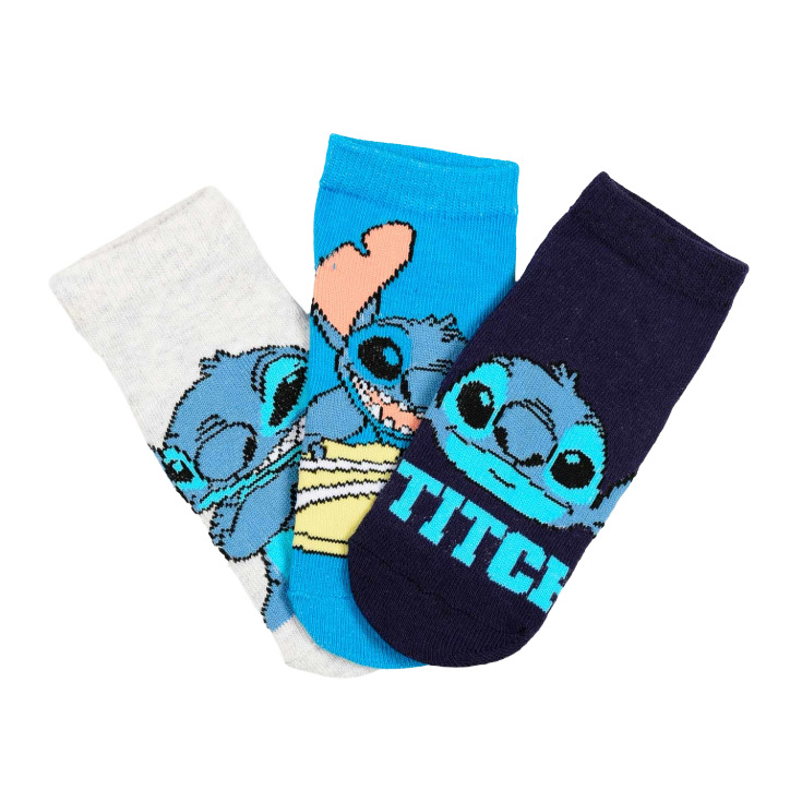 calcetines pack 3 tobilleros stich