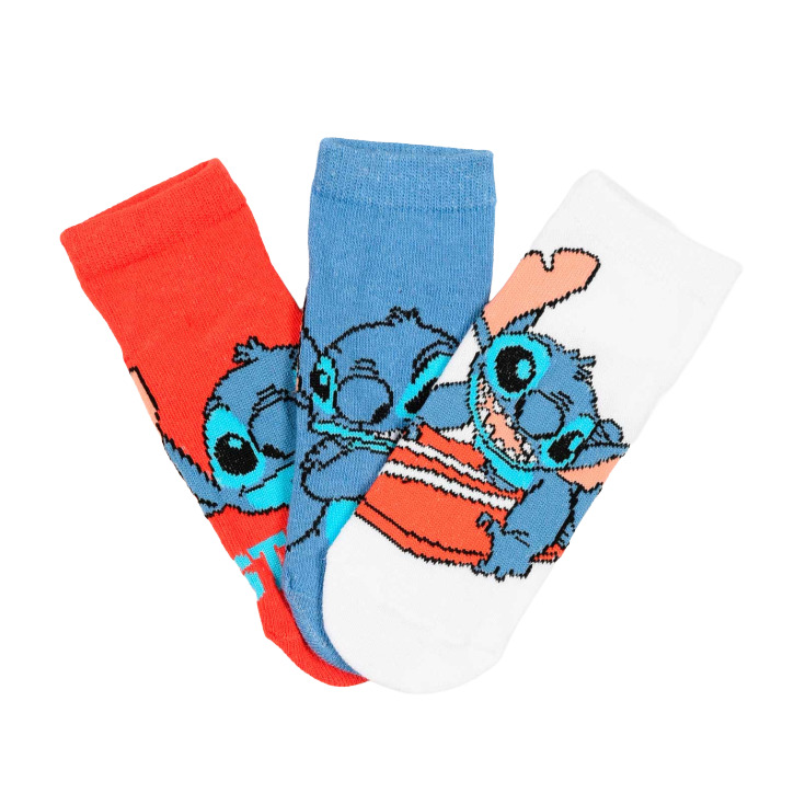 calcetines pack 3 tobilleros stich