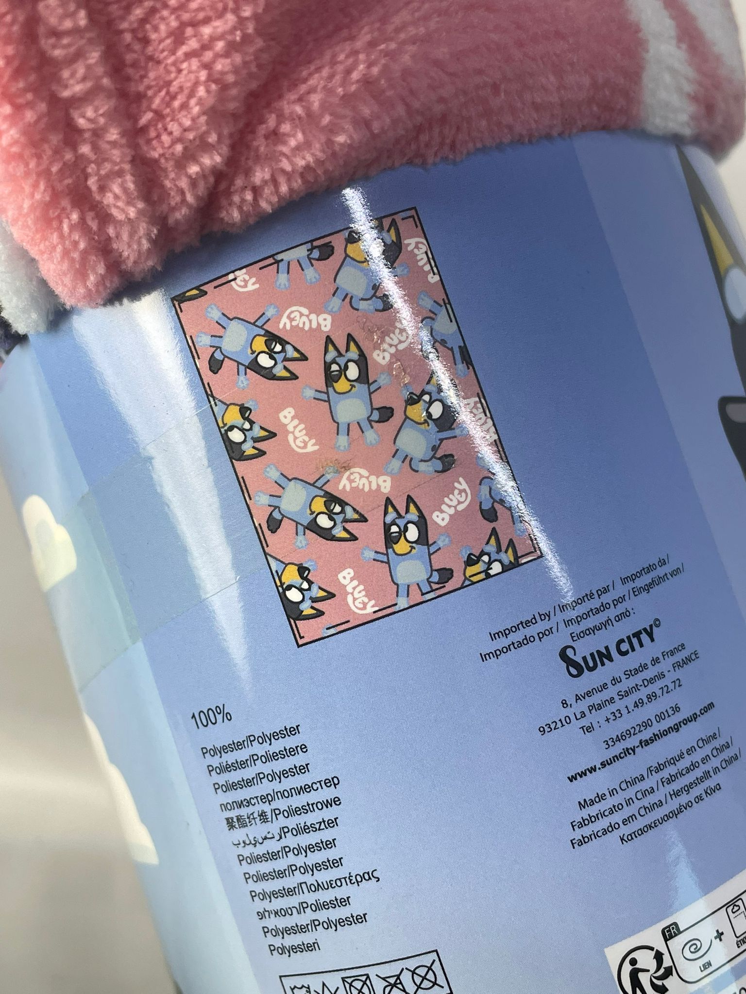 manta bluey rosa 100x140cm