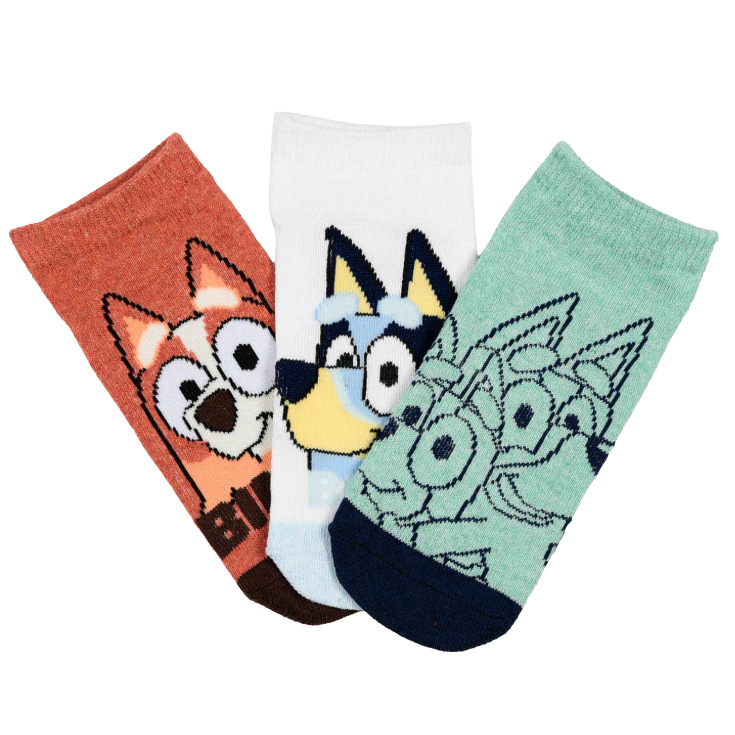 calcetines pack 3 tobilleros bluey