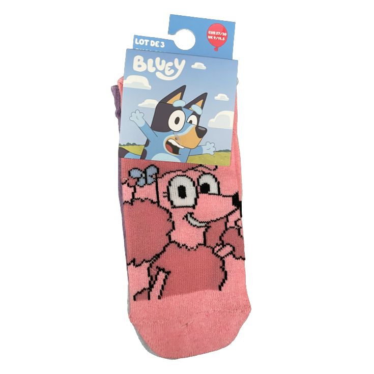 calcetines pack 3 tobilleros bluey