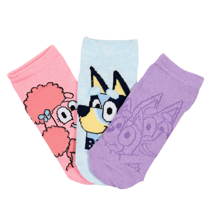 calcetines pack 3 tobilleros bluey