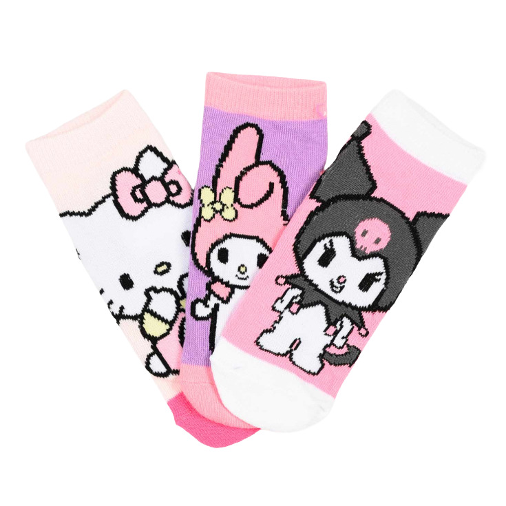 calcetines pack 3 tobilleros hello kitty