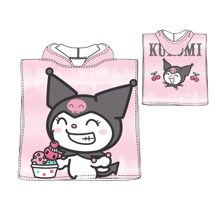 poncho playa microfibra kuromi