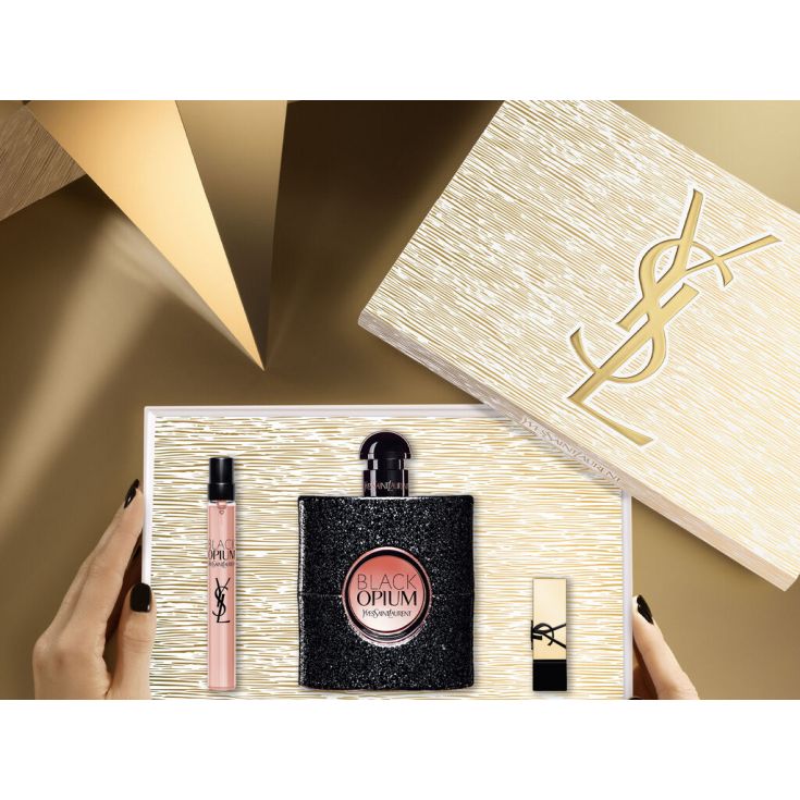 black opium eau de parfum 90ml cofre 3 piezas