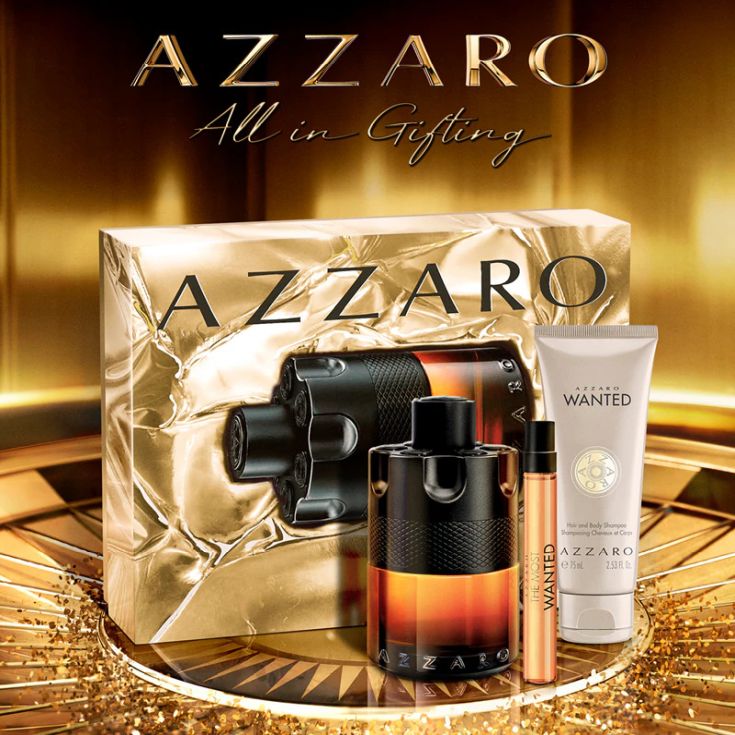 azzaro the most wanted parfum 100ml cofre 3 piezas azzaro the most wanted parfum 100ml cofre 3 piezas