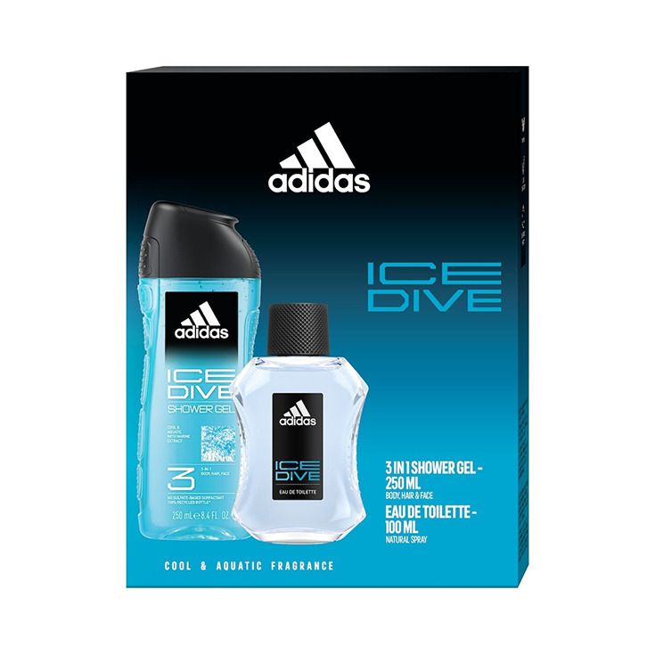 adidas ice dive eau de toilette 100ml estuche 2 piezas