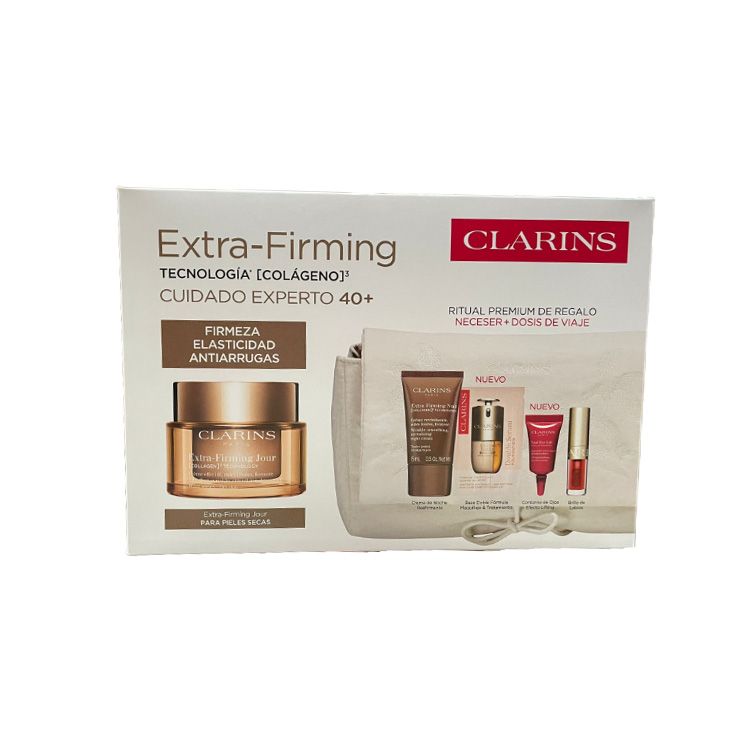 clarins extra firming crema dia piel seca 50ml cofre 3 piezas