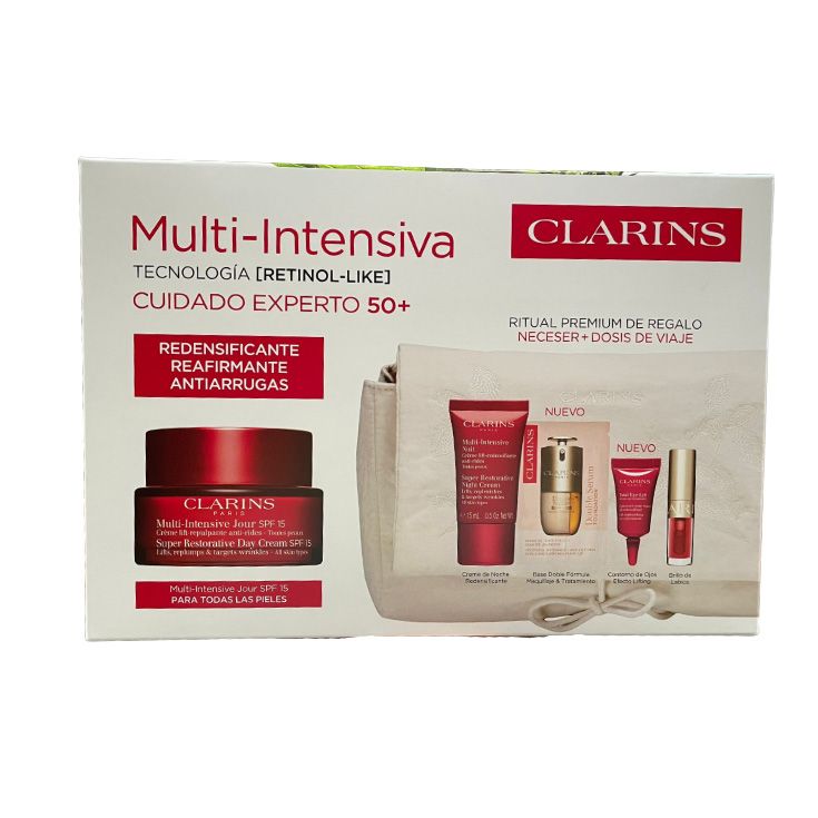 clarins multi-intensiva dia spf15 crema 50ml cofre 3 piezas