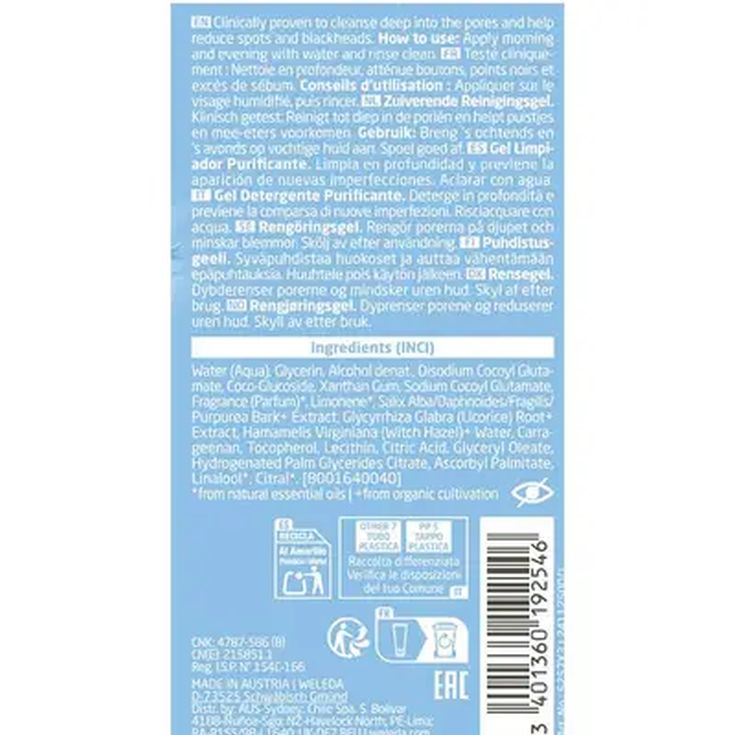 weleda gel limpiador refrescante