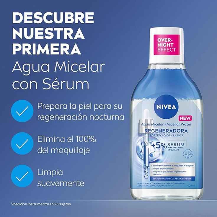 nivea agua micelar regeneradora rostro-ojos-labios 400ml