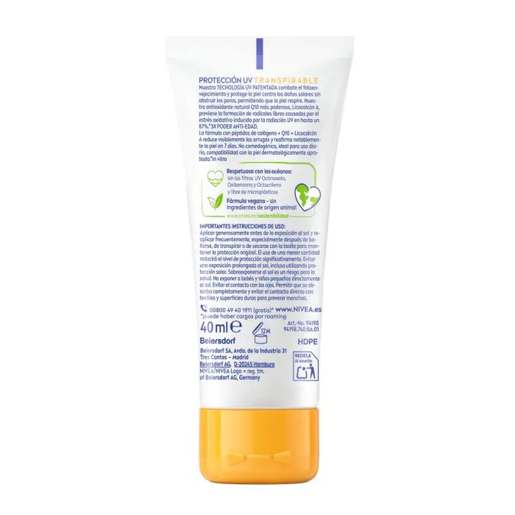 nivea sun protector solar facial anti edad q10 spf50 40 ml
