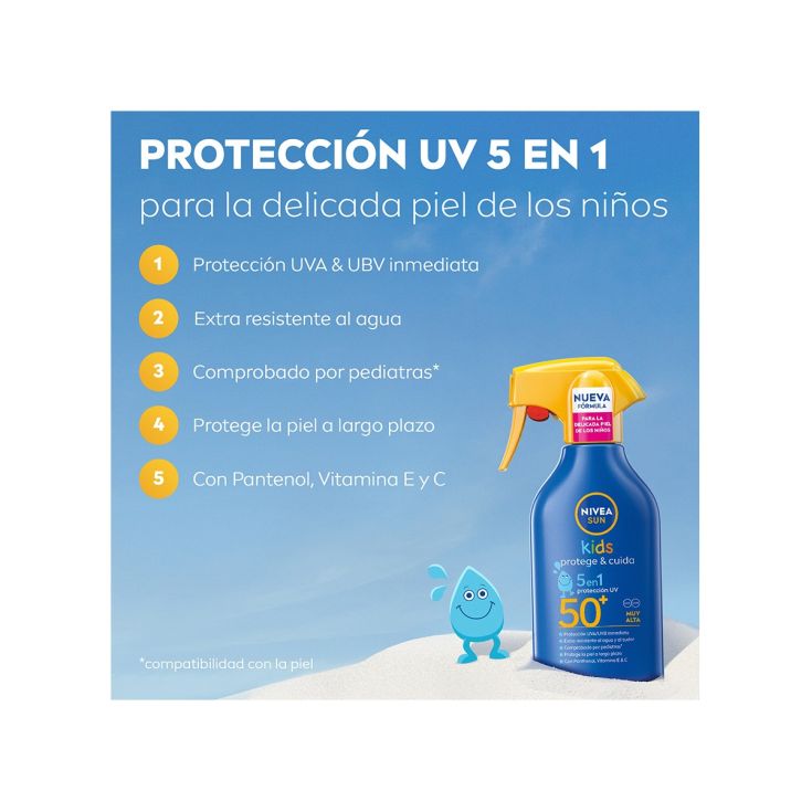 nivea sun protector solar corporal niños protege & cuida spf50+ 250ml