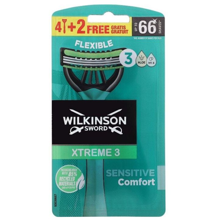 wilkinson maquinilla de afeitar flexible desechable xtreme3 4+3uds