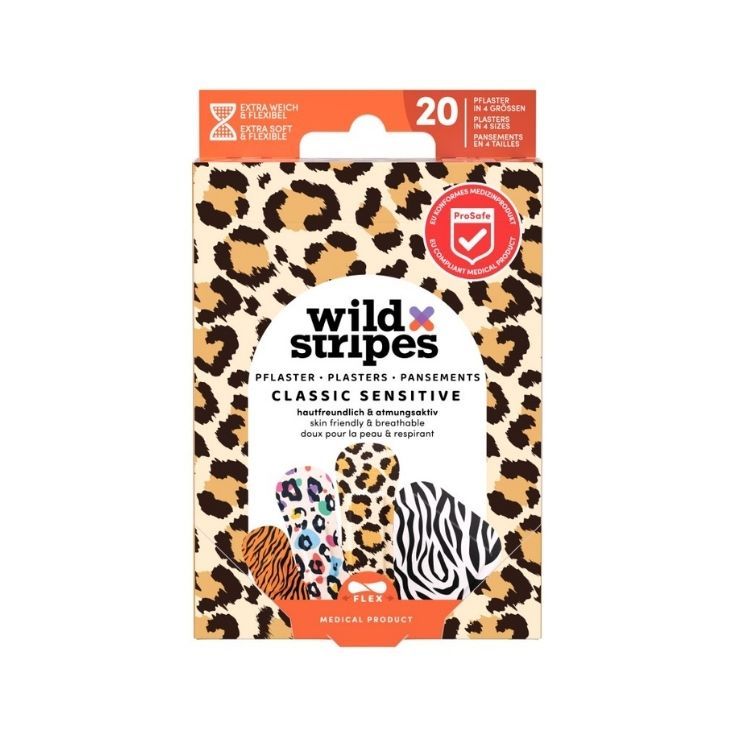 wild stripes tiritas classic sensitive animal print