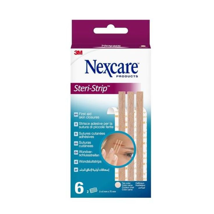 nexcare suturas cutaneas color piel 6 x 75mm