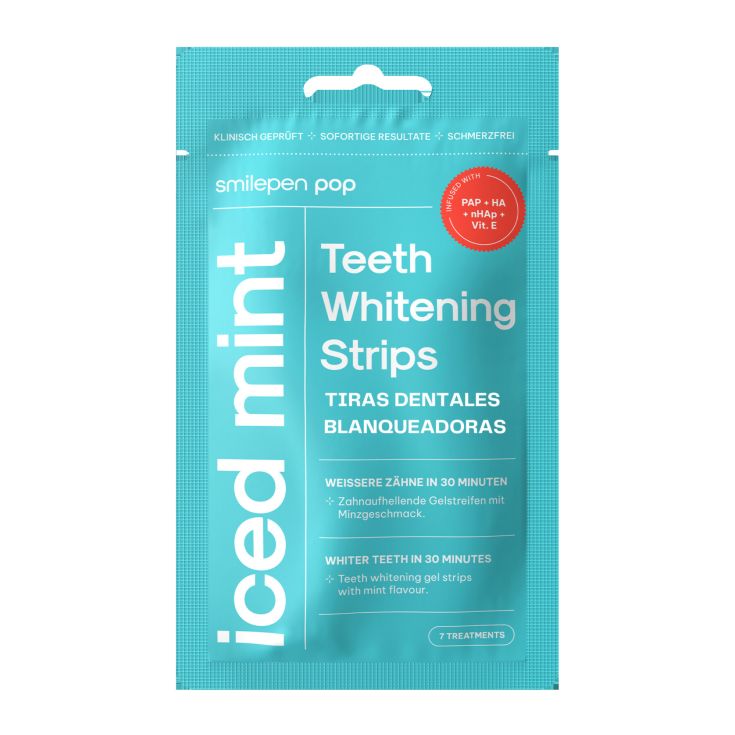 smilipen pop tiras dentales blanqueadoras 7x2 menta