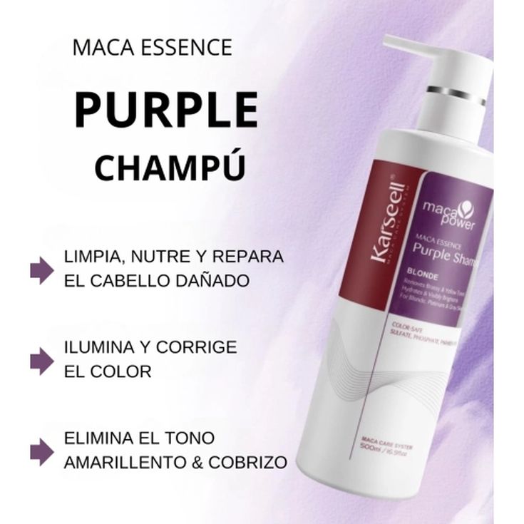 karseell maca power purple champu reparador y marizador 500ml