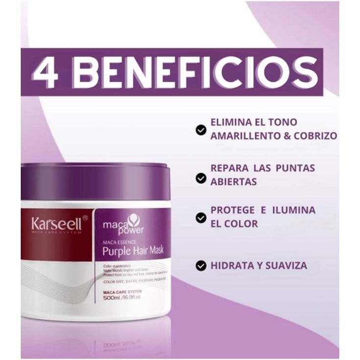 karseell maca power purple mascarilla reparadora y matizadora500ml