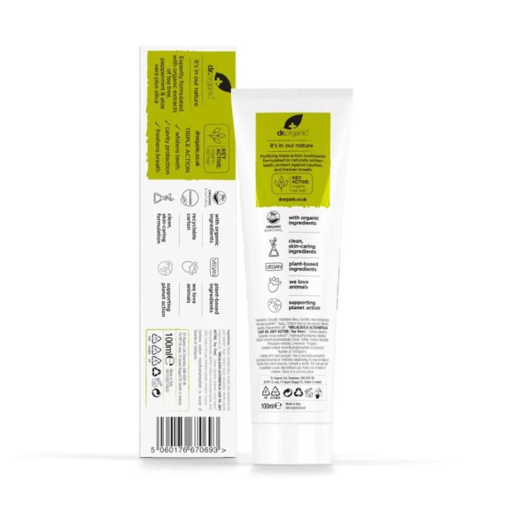 dr.organic arbol te pasta dental 100ml