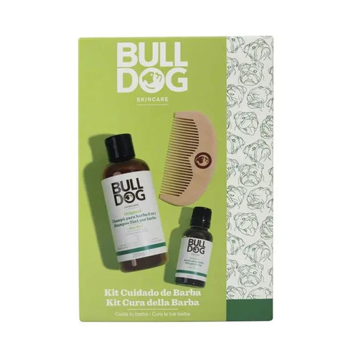 bulldog original cofre barba champu+aceite+peine