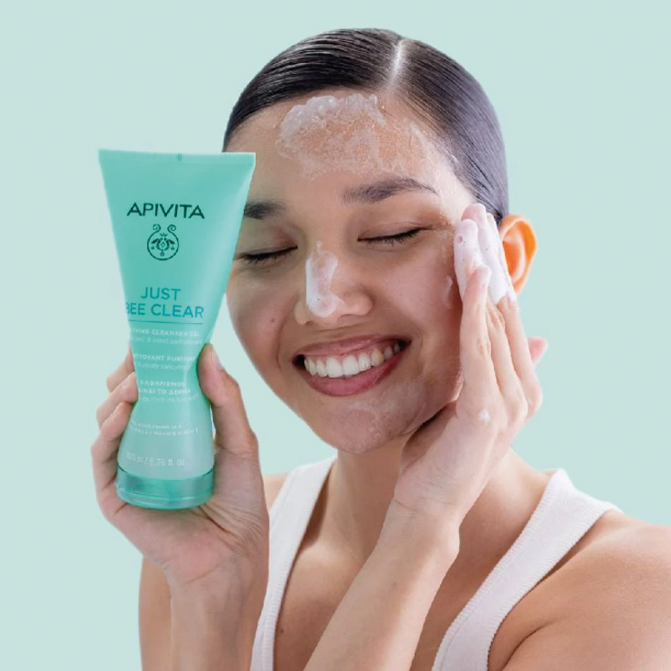 apivita just bee clear gel limpiador purificante 200ml