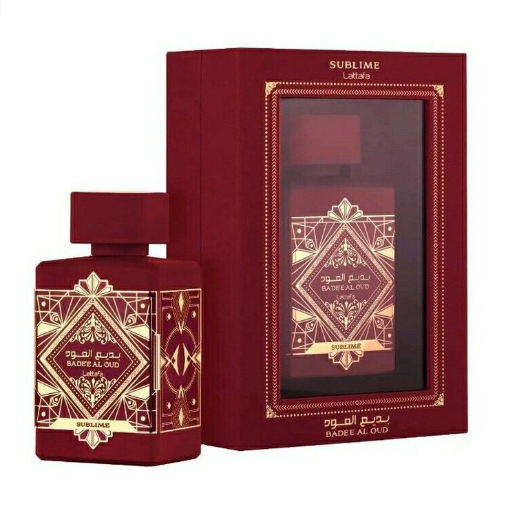 lattafa perfume arabe badee al oud rojo 100ml