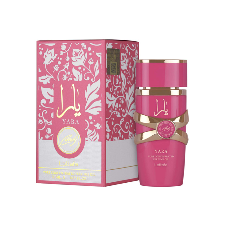 lattafa perfume arabe yara candy 100ml fuxia