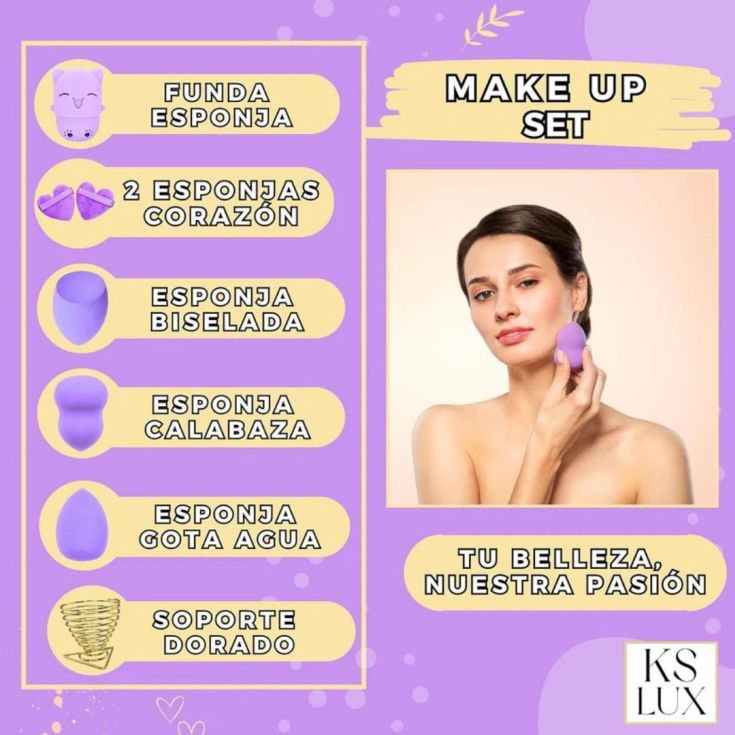 ks lux kit esponjas maquillaje
