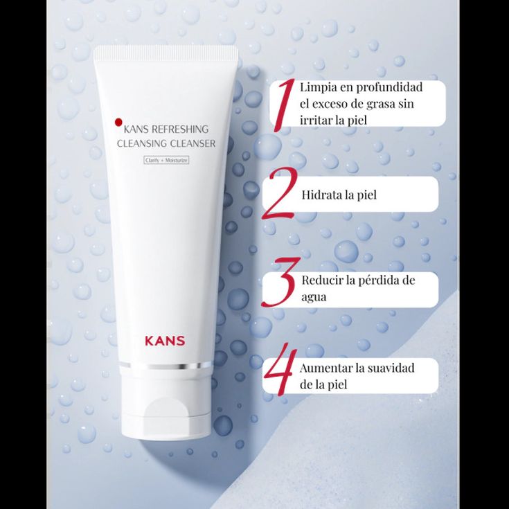 kans white refreshhing limpiador facial cosmetica asiatica 100ml