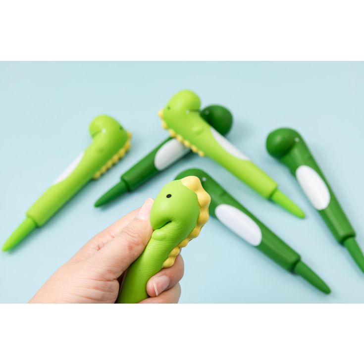 squishy boligrafo dinosaurio gel azul