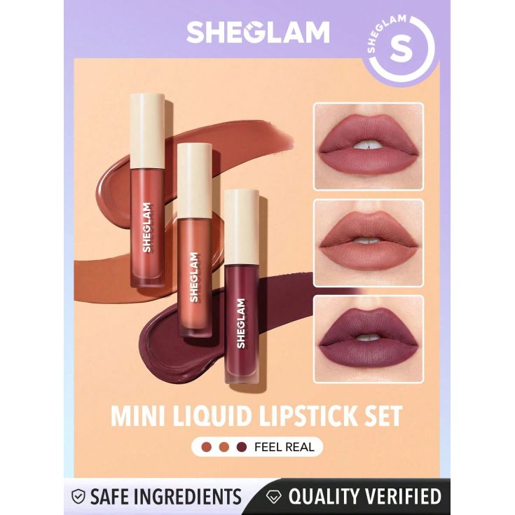 sheglam labial liquido matte allure set 3 mini