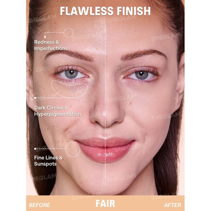sheglam maquillaje coushion foundatio nude