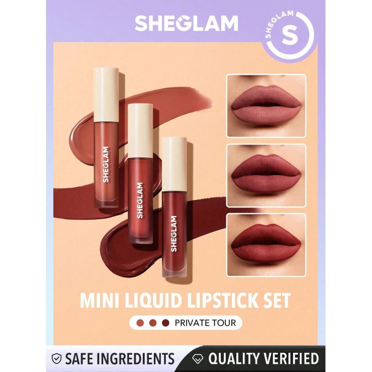 sheglam labial liquido matte allure set 3 mini