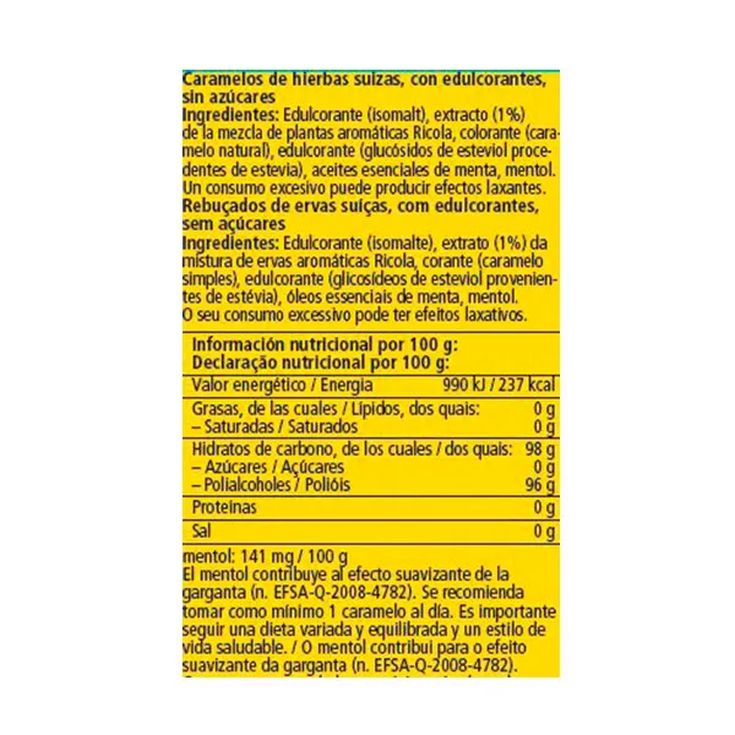 ricola caramelo original bolsa 70g