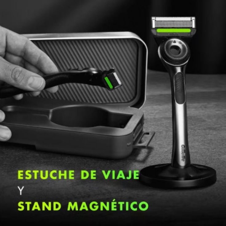 gillette maquinilla labs exfoliante + estuche viaje