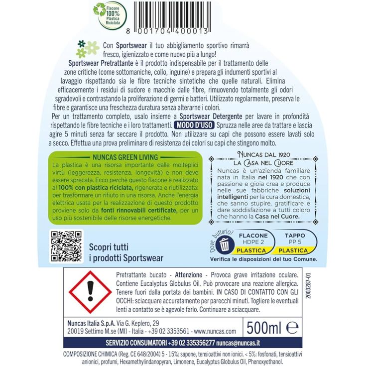 nuncas sportwear pretratante pistola 500ml