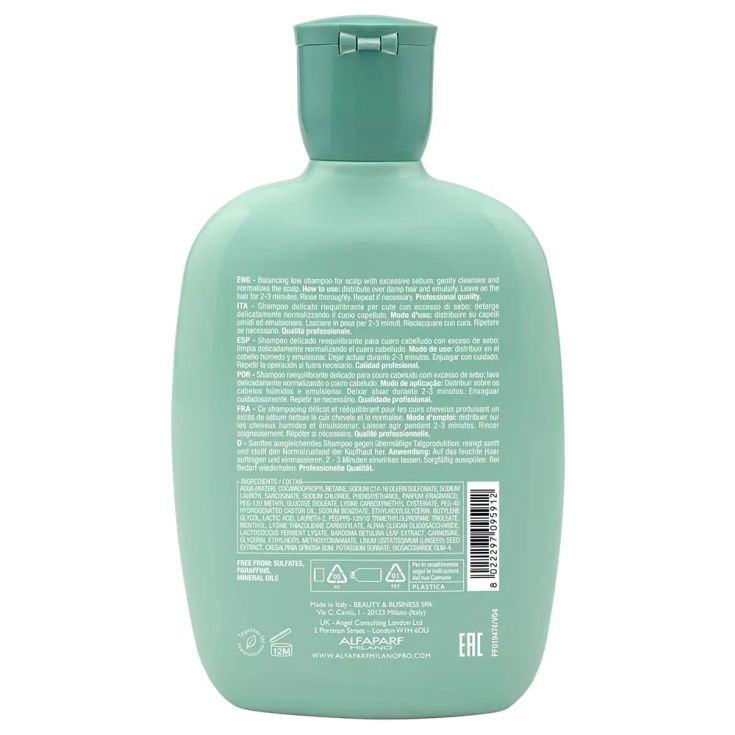 alfaparf milano semi di lino balancing low champu reparador 250ml