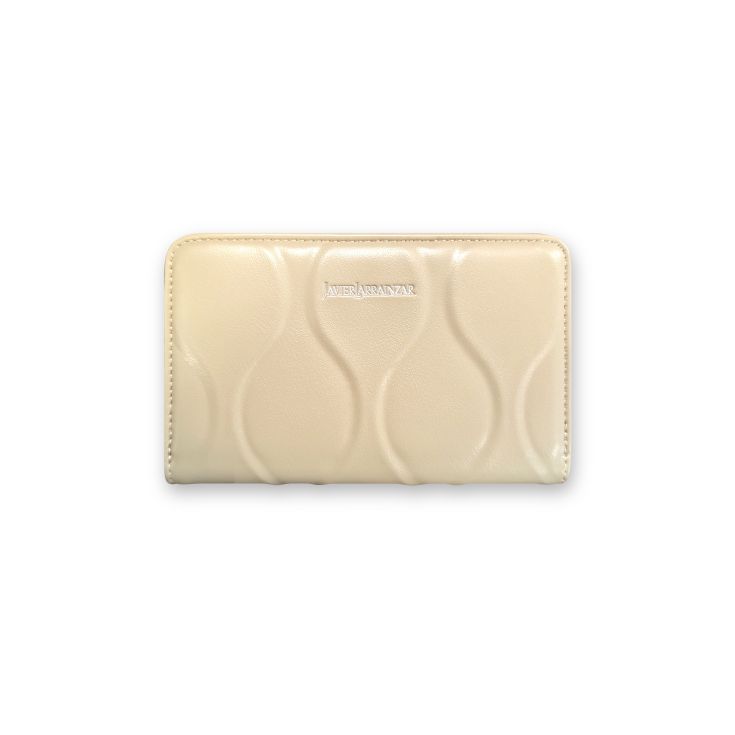 javier larrzainzar cartera con tarjetero beige