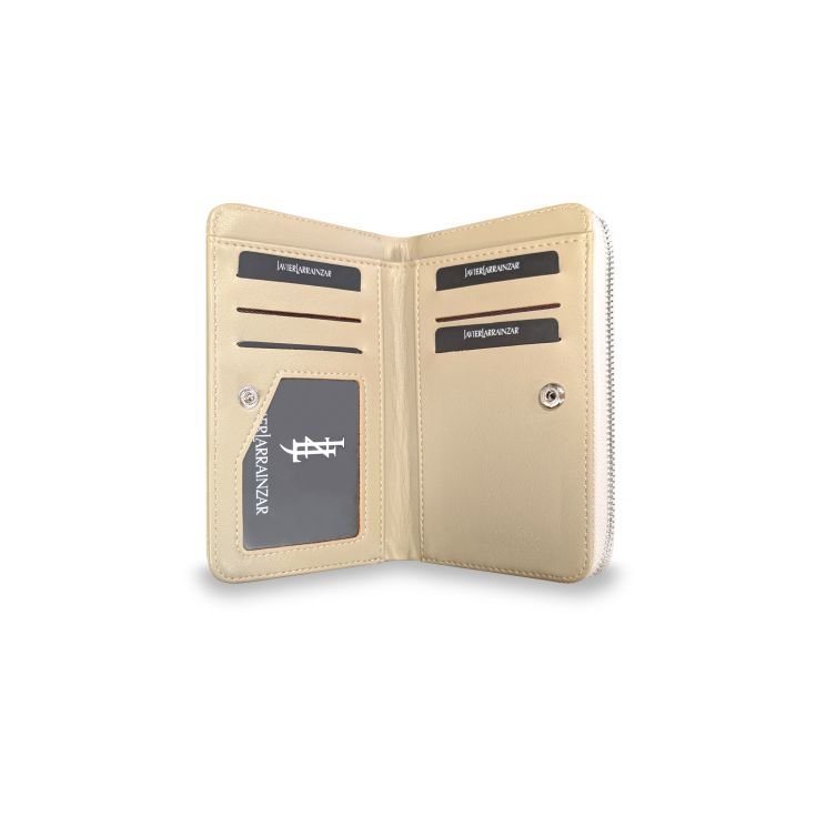 javier larrzainzar cartera con tarjetero beige