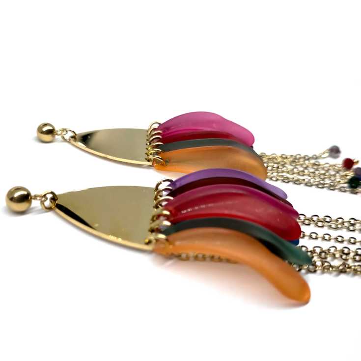 pendientes fantasia largos fantasia multicolor