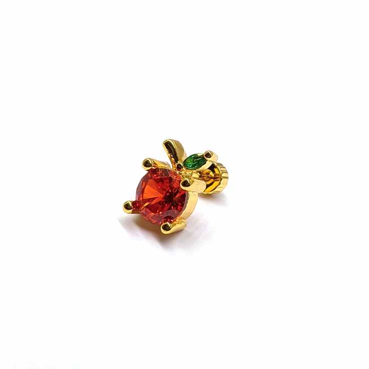 cascabela piercing dorado fruta circonitas colores