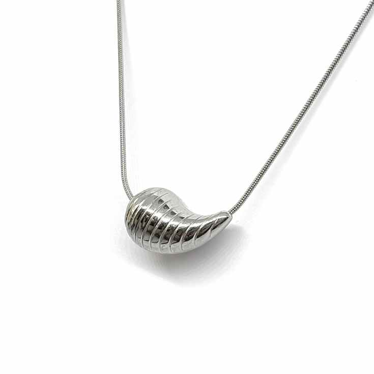 colgante gota de agua plateado