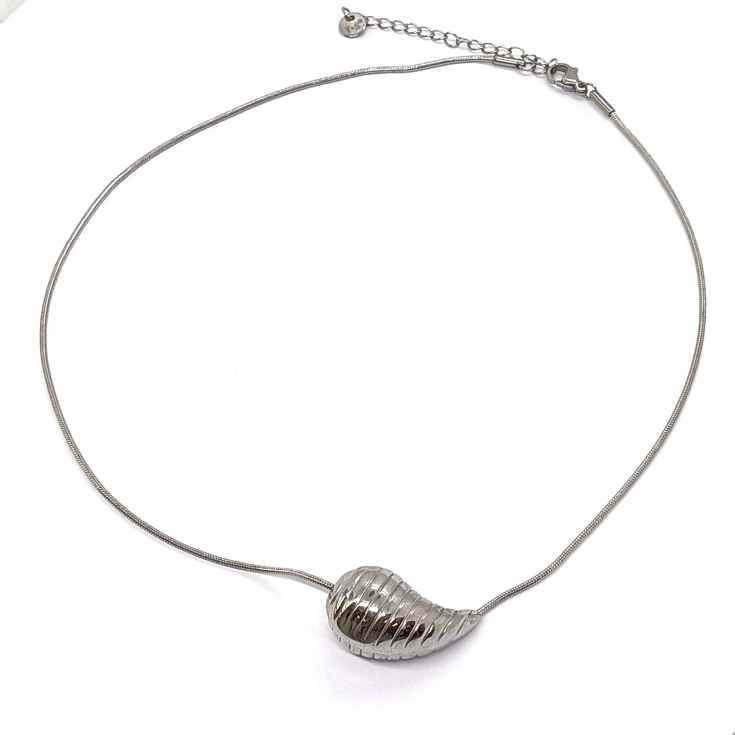 colgante gota de agua plateado