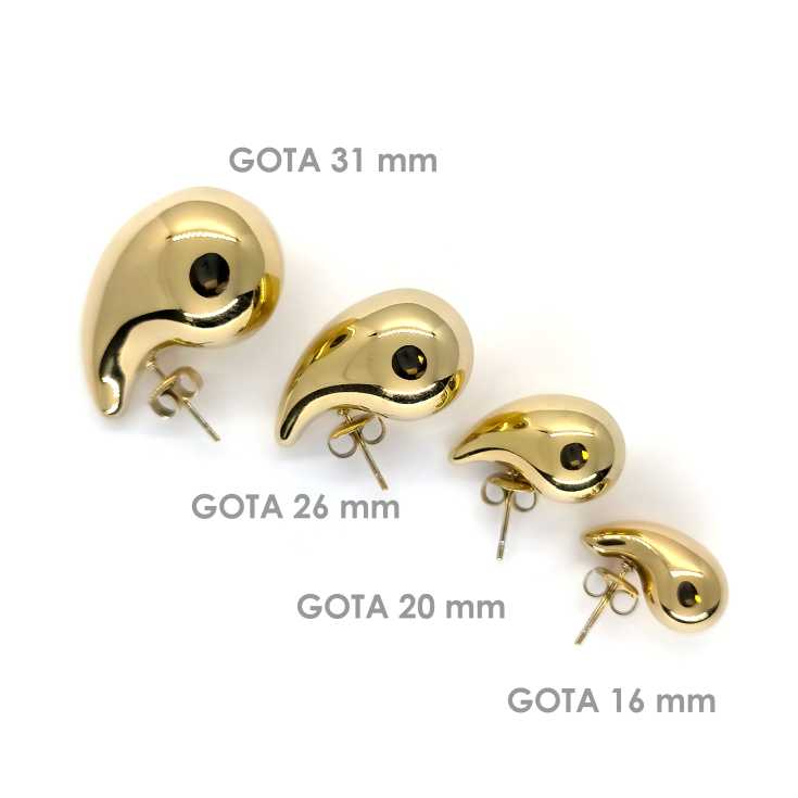 pendiente gota dorado