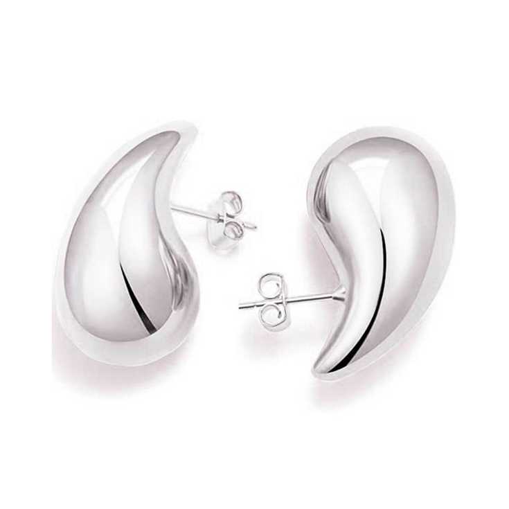 pendientes gota plateados varios tamaños