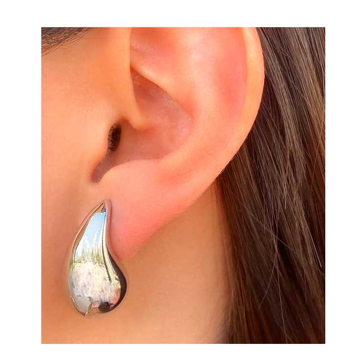 pendientes gota plateados varios tamaños